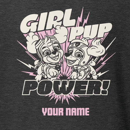 PAW Patrol Girl Pup Power Personalized Adult Short Sleeve T - Shirt - Paramount Shop