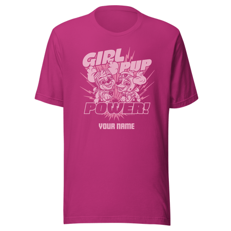PAW Patrol Girl Pup Power Personalized Adult Short Sleeve T - Shirt - Paramount Shop