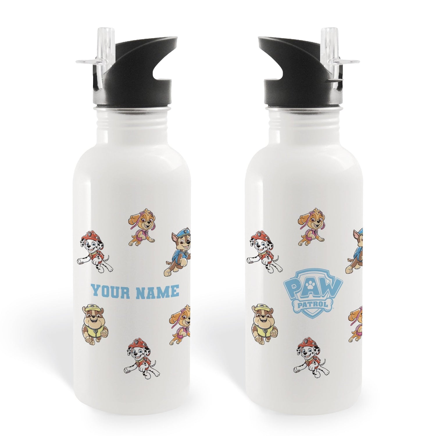 PAW Patrol Heroes Unleashed Personalized 20 oz Screw Top Water Bottle with Straw - Paramount Shop