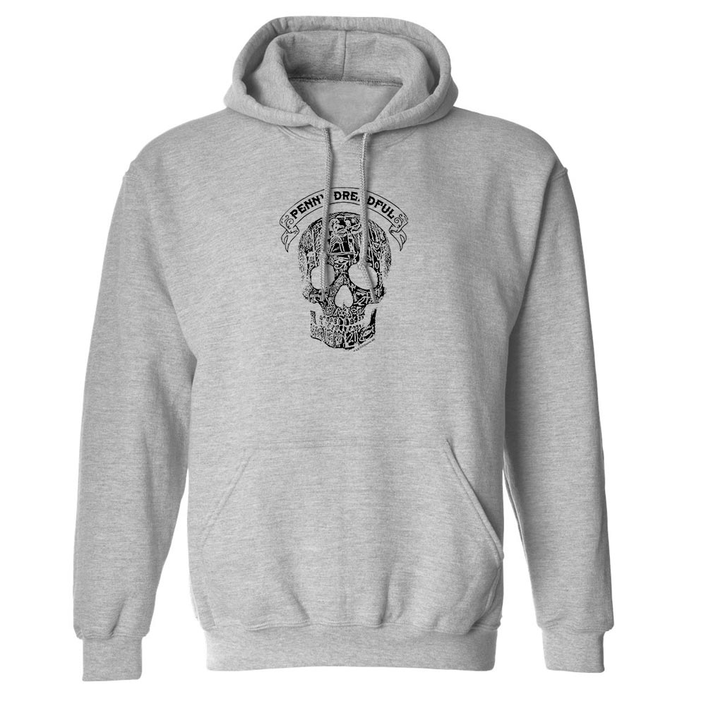 Penny Dreadful Line Art Skull Fleece Hooded Sweatshirt - Paramount Shop