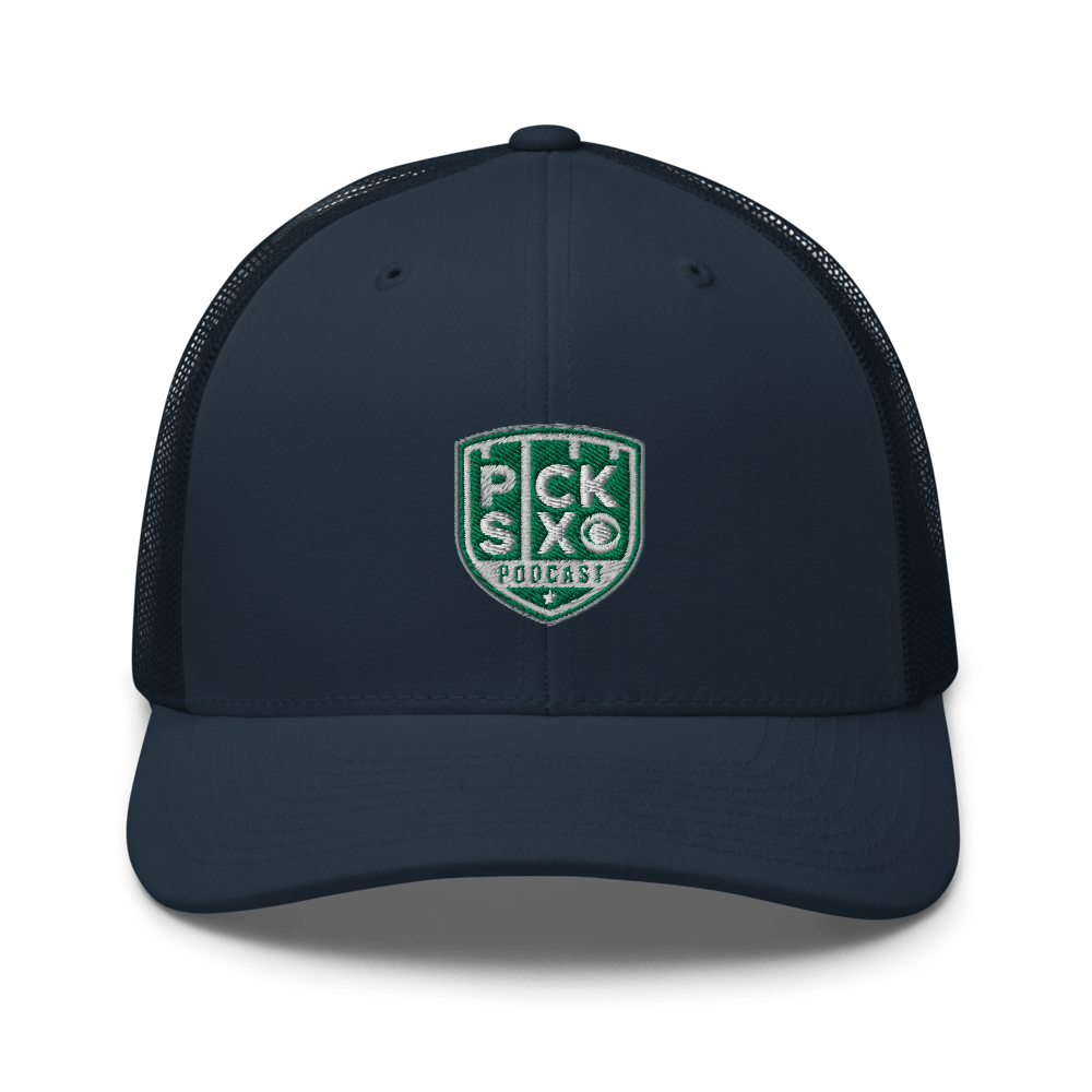Pick Six Podcast Logo Retro Trucker Hat - Paramount Shop