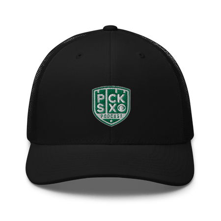 Pick Six Podcast Logo Retro Trucker Hat - Paramount Shop