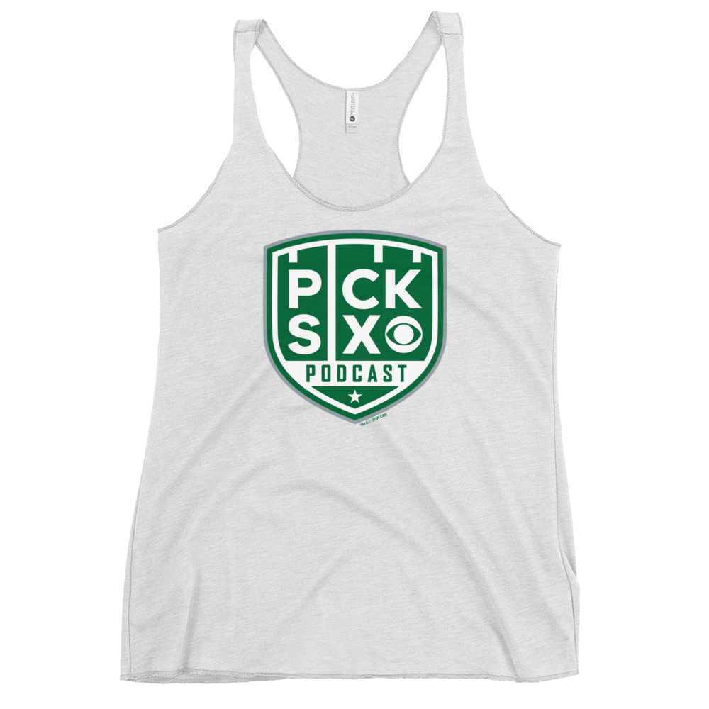 Pick Six Podcast Logo Women's Tri - Blend Racerback Tank Top - Paramount Shop