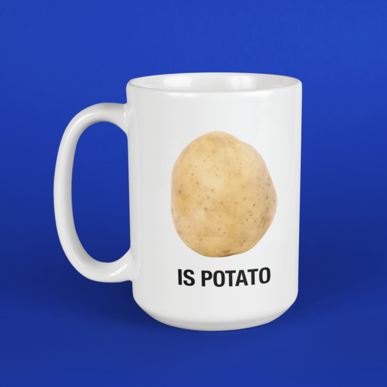 The Late Show with Stephen Colbert Is Potato Charity White Mug