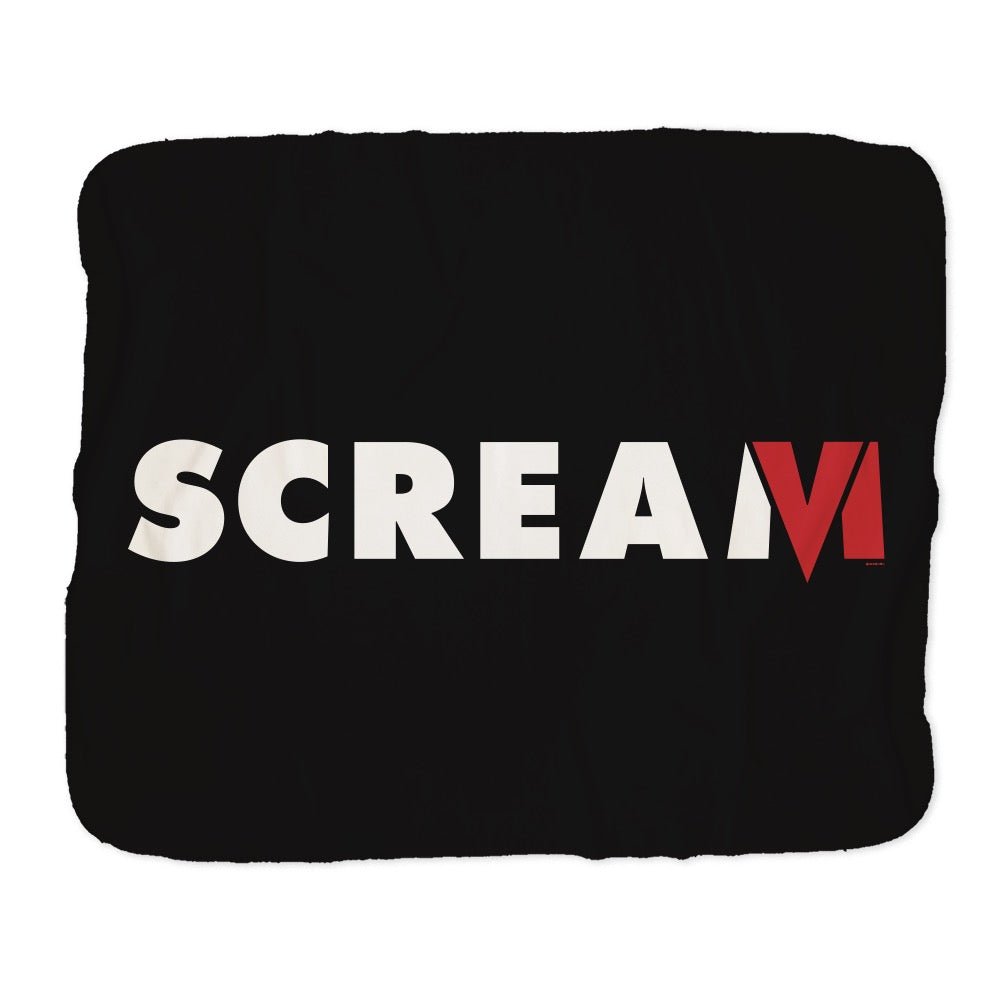 Scream VI Logo Grey Sherpa Blanket - Paramount Shop