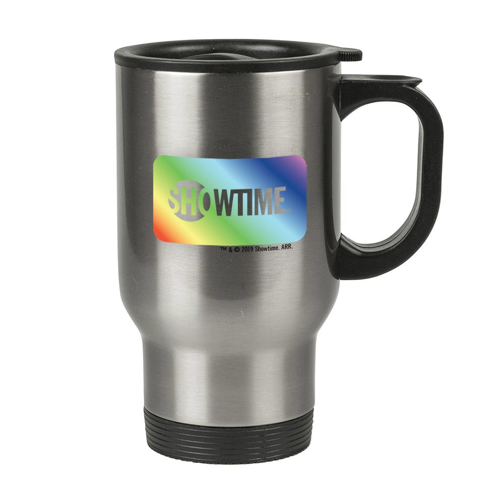 Showtime Pride Box Logo 14 oz Stainless Steel Travel Mug with Handle - Paramount Shop