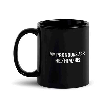 SHOWTIME Pronouns Pride Logo 11 oz Black Mug - Paramount Shop