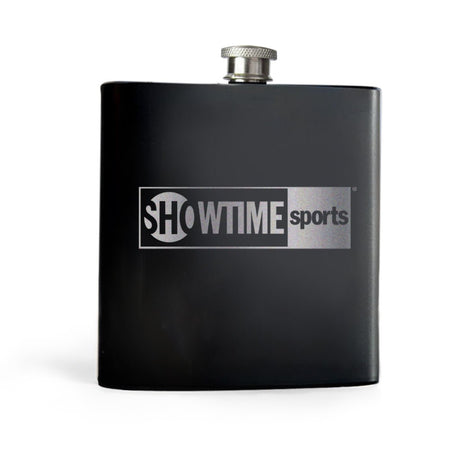 SHOWTIME Sports Black & White Outline Logo Laser Engraved Flask - Paramount Shop