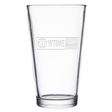 SHOWTIME Sports Black & White Outline Logo Laser Engraved Pint Glass - Paramount Shop