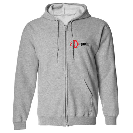 SHOWTIME Sports SHO Sports Red Bug Outline Logo Fleece Zip - Up Hooded Sweatshirt - Paramount Shop