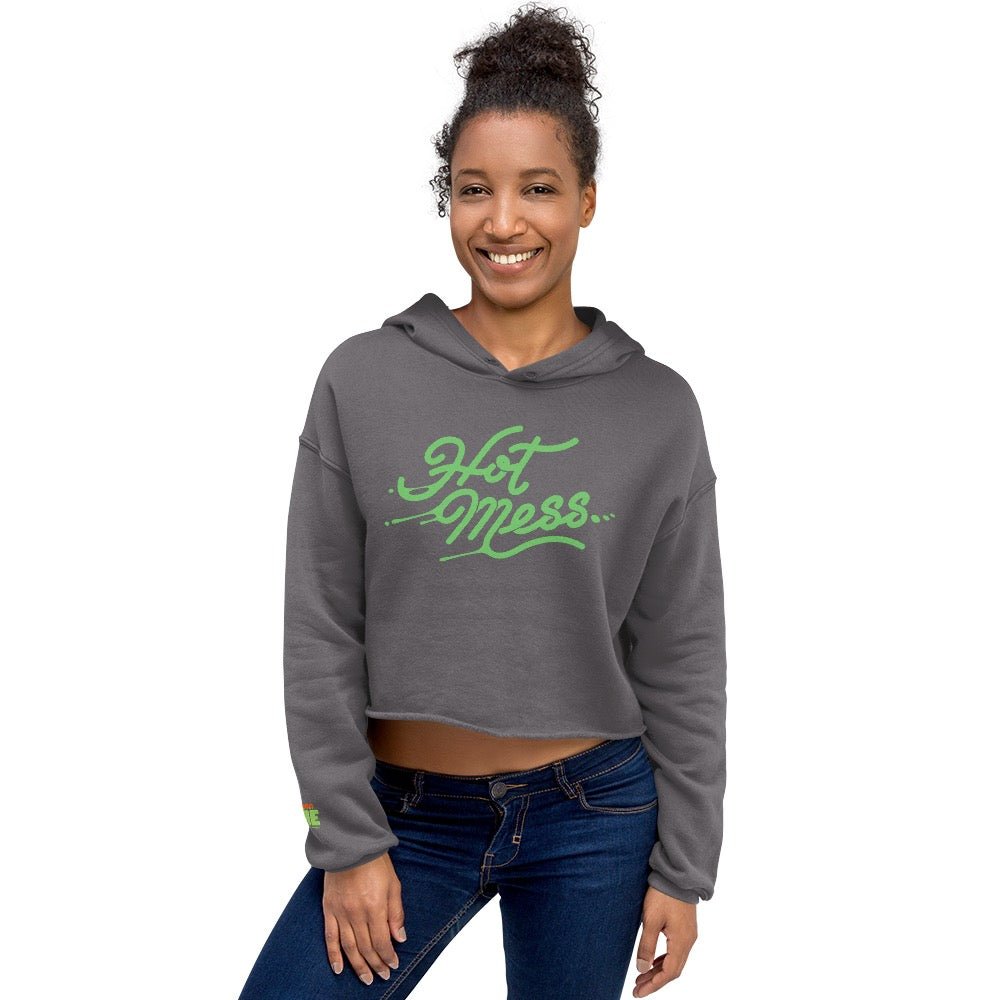 Slime Hot Mess Women's Fleece Crop Hooded Sweatshirt - Paramount Shop