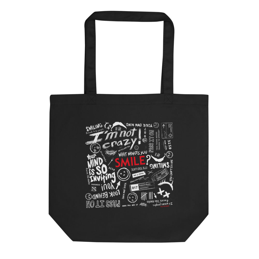 Smile Pattern Canvas Tote Bag - Paramount Shop