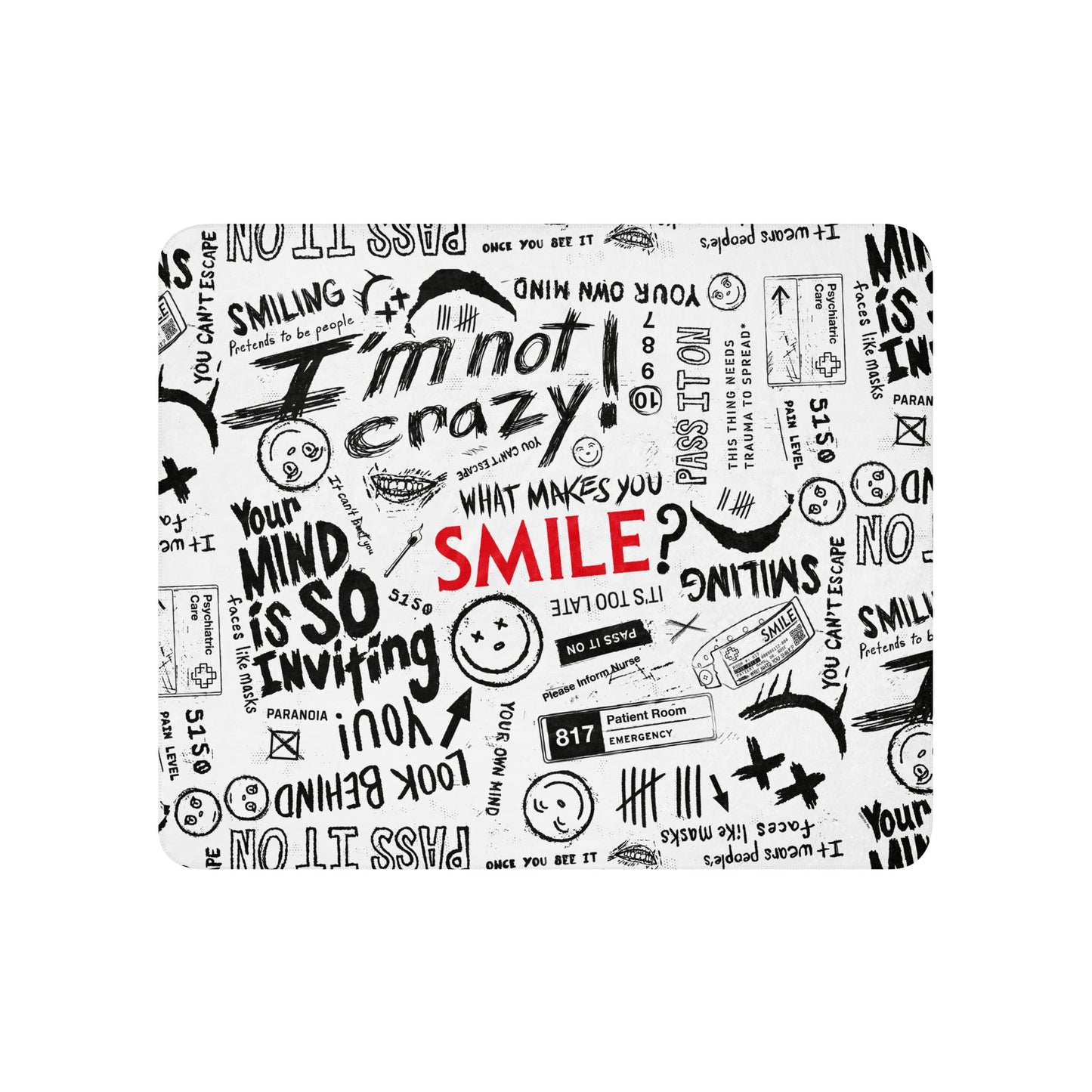 Smile Pattern Sherpa Blanket - Paramount Shop