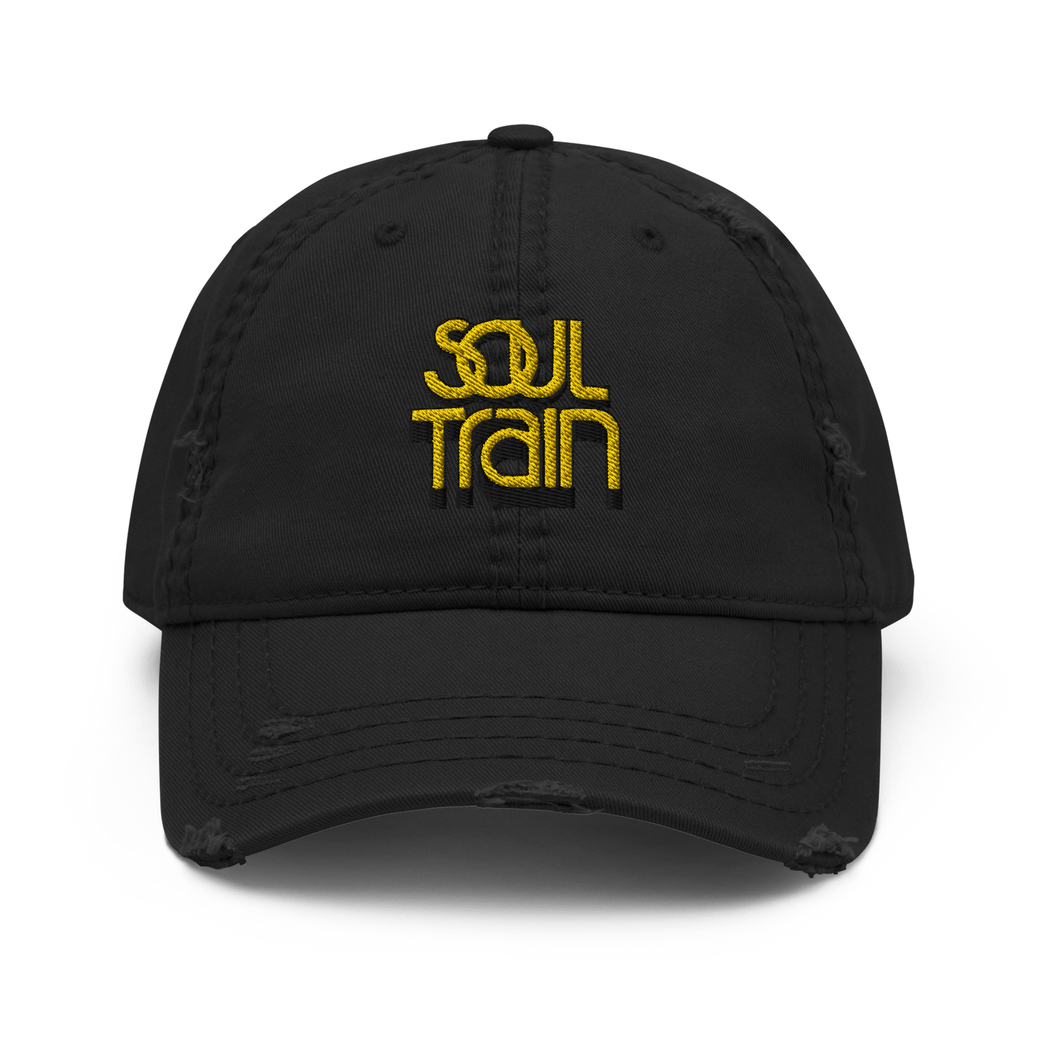 Soul Train Logo Embroidered Distressed Dad Hat - Paramount Shop