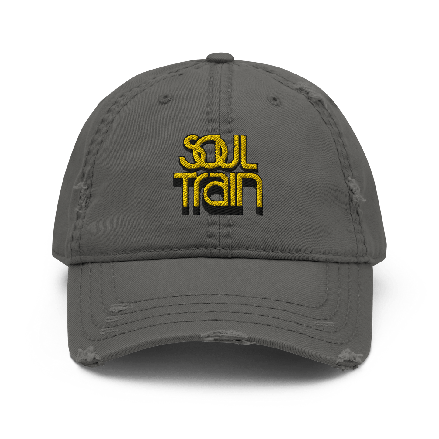 Soul Train Logo Embroidered Distressed Dad Hat - Paramount Shop