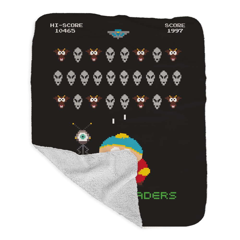 South Park Alien Invaders Grey Sherpa Blanket - Paramount Shop