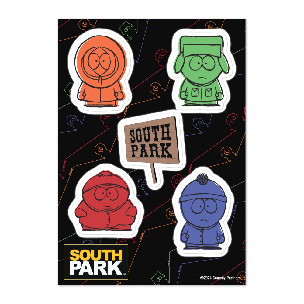 South Park Boys Sticker Sheet - Paramount Shop