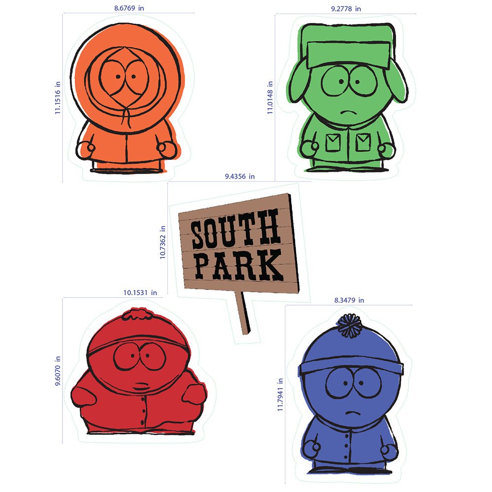 South Park Boys Wall Sticker Sheet - Paramount Shop