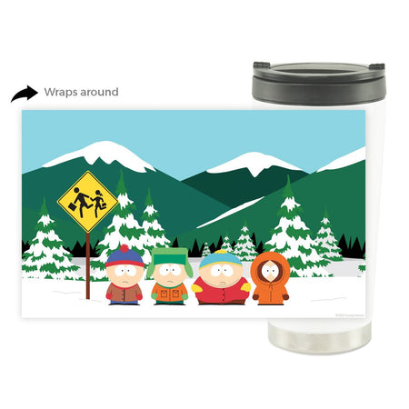 South Park Bus Stop 16oz Stainless Steel Thermal Travel Mug - Paramount Shop