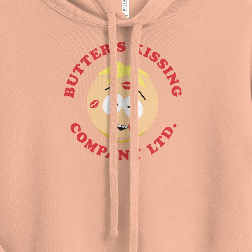 South Park Butter's Kissing Company Women's Fleece Crop Hooded Sweatshirt - Paramount Shop