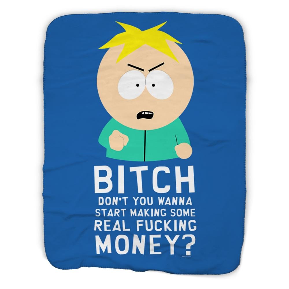 South Park Butters Make Real Money Sherpa Blanket - Paramount Shop