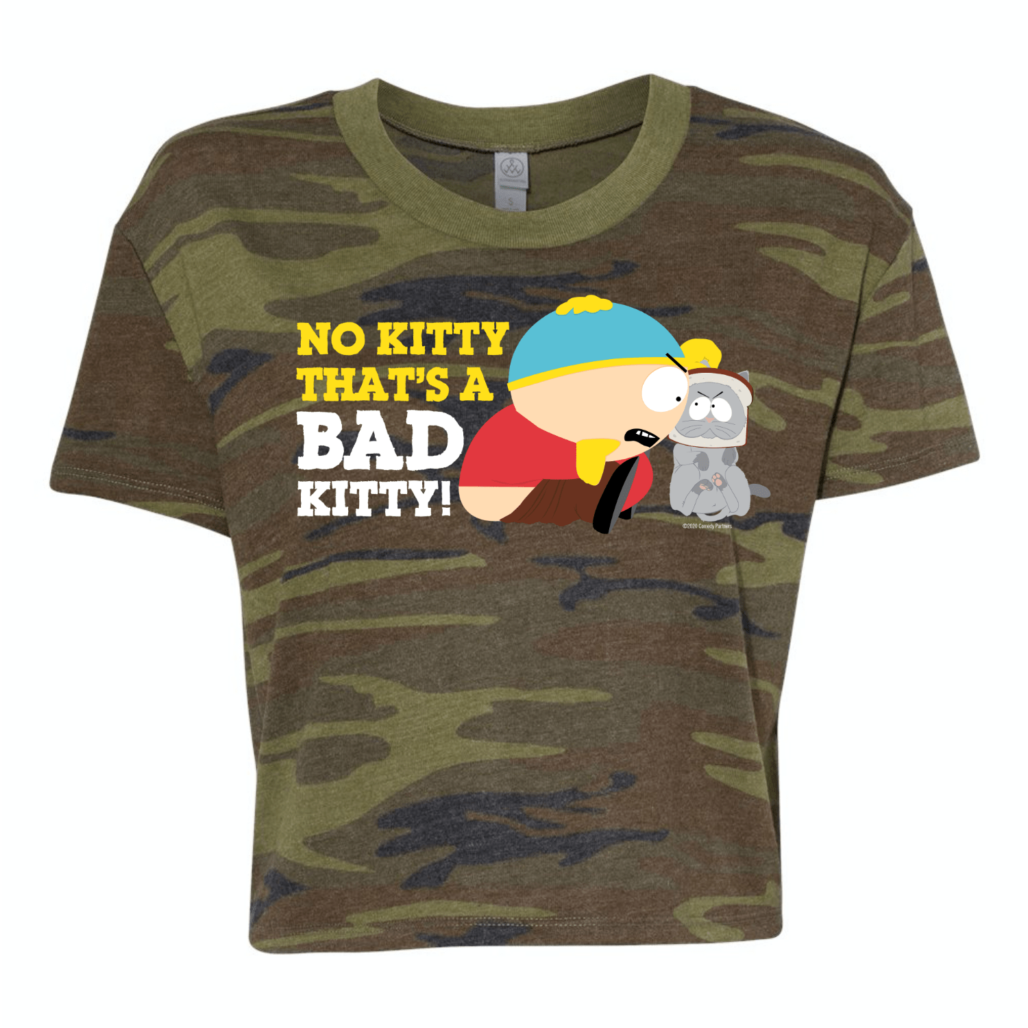 South Park Cartman Bad Kitty Women's Jersey Crop T - Shirt - Paramount Shop