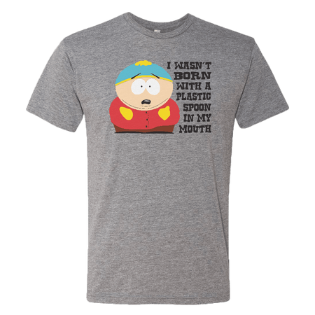 South Park Cartman Born with a Plastic Spoon Tri - Blend T - Shirt - Paramount Shop