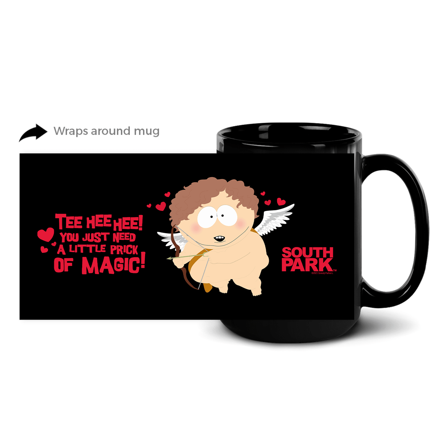South Park Cartman Cupid Black Mug - Paramount Shop