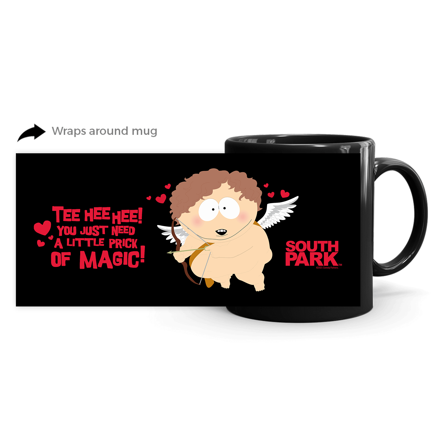 South Park Cartman Cupid Black Mug - Paramount Shop