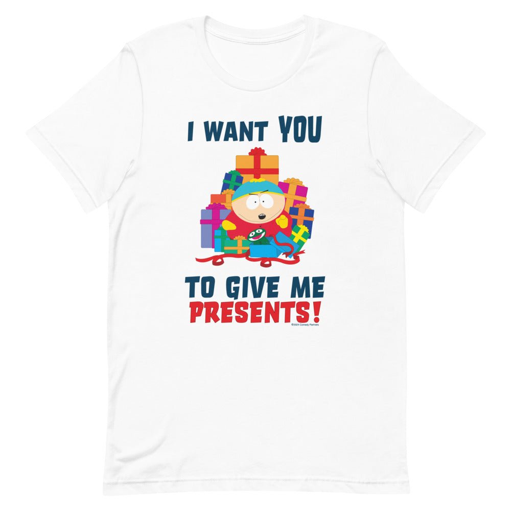 South Park Cartman Give Me Presents Unisex T - Shirt - Paramount Shop