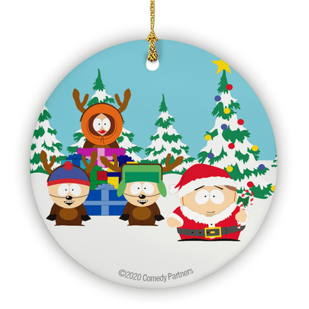 South Park Cartman Santa Round Ceramic Ornament - Paramount Shop