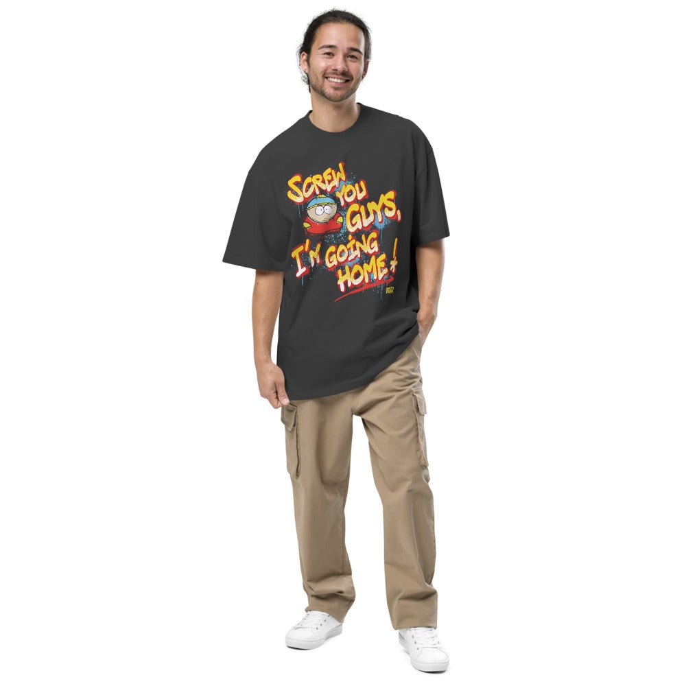 South Park Cartman Screw You Guys Graffiti Oversized T - Shirt - Paramount Shop