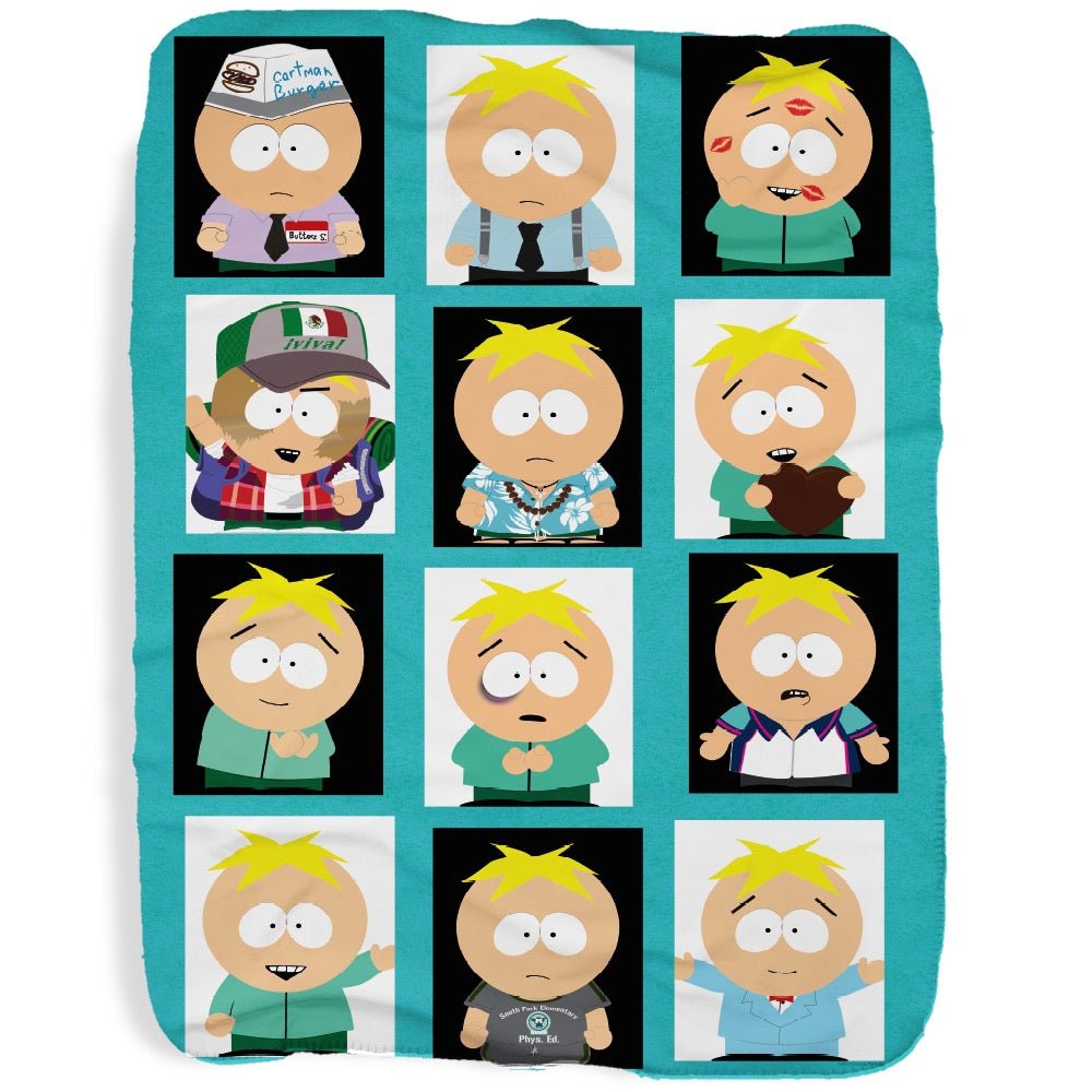 South Park Faces of Butters Sherpa Blanket - Paramount Shop