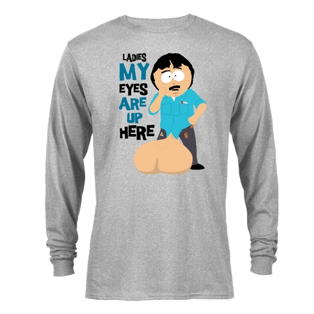 South Park Randy Eyes Up Here Adult Long Sleeve T - Shirt - Paramount Shop