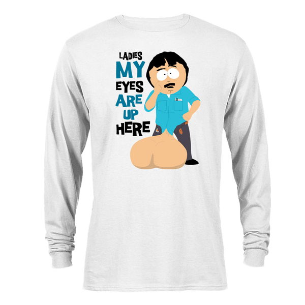 South Park Randy Eyes Up Here Adult Long Sleeve T - Shirt - Paramount Shop