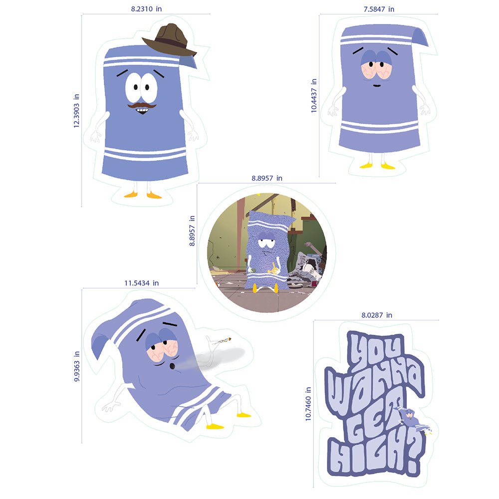 South Park Towelie High Wall Sticker Sheet - Paramount Shop