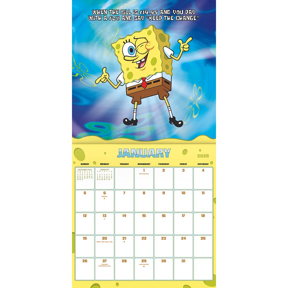 Spongebob Squarepants 2025 16 - Month Wall Calendar - Paramount Shop