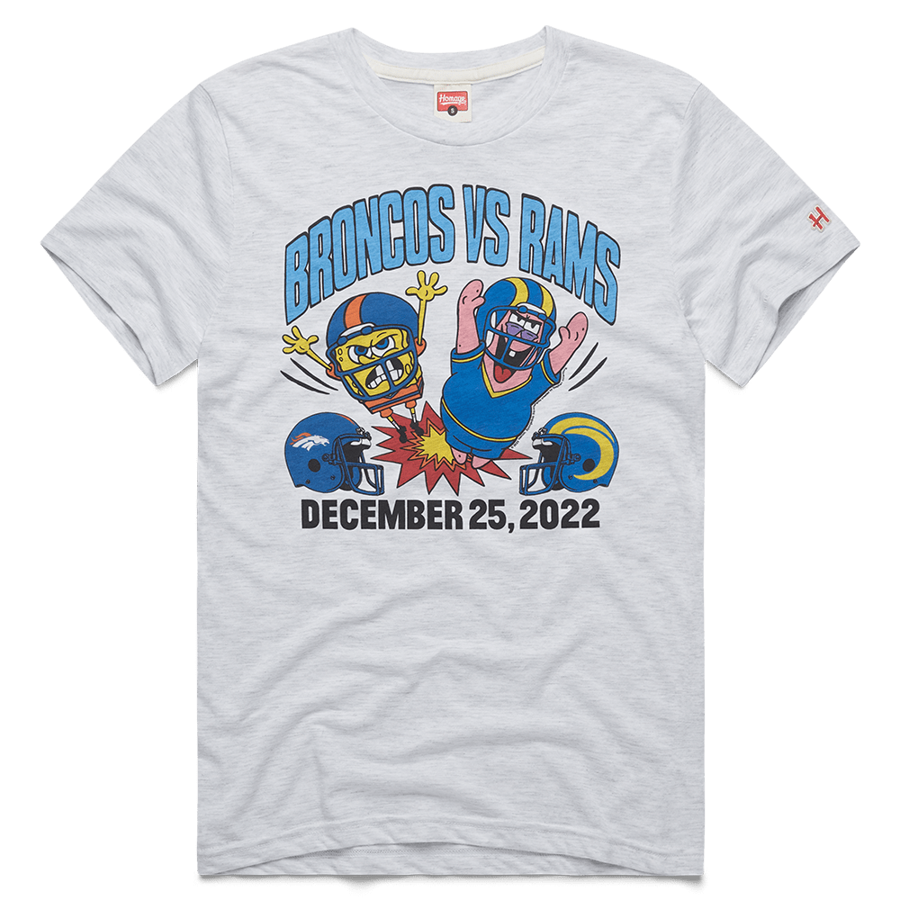SpongeBob SquarePants and Patrick x Broncos Vs Rams 2022 Short Sleeve T - Shirt - Paramount Shop