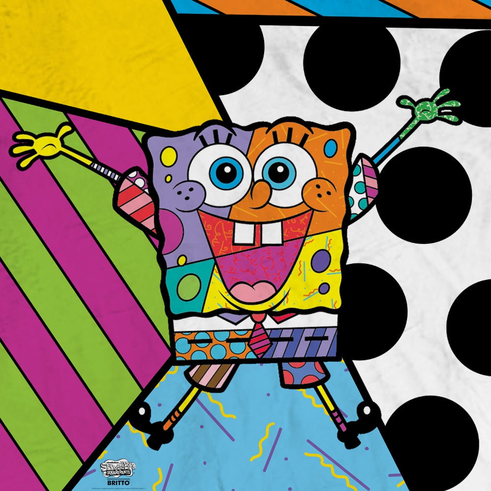 SpongeBob SquarePants Britto Rainbow Sherpa Blanket - Paramount Shop