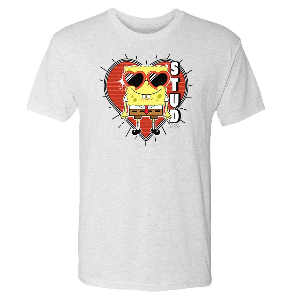 SpongeBob SquarePants Heart Sunglasses Stud Tri - Blend T - Shirt - Paramount Shop