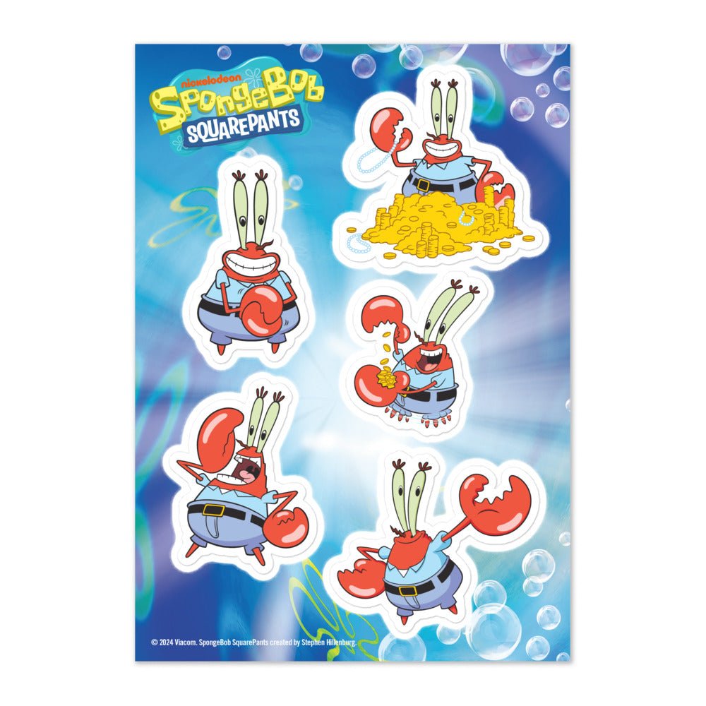 SpongeBob SquarePants Mr. Krabs Sticker Sheet – Paramount Shop