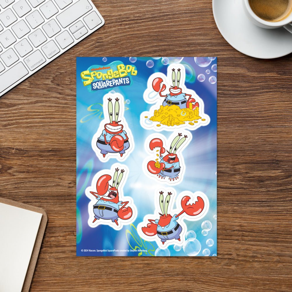 SpongeBob SquarePants Mr. Krabs Sticker Sheet - Paramount Shop