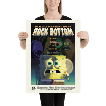 SpongeBob SquarePants Rock Bottom Premium Satin Poster - Paramount Shop
