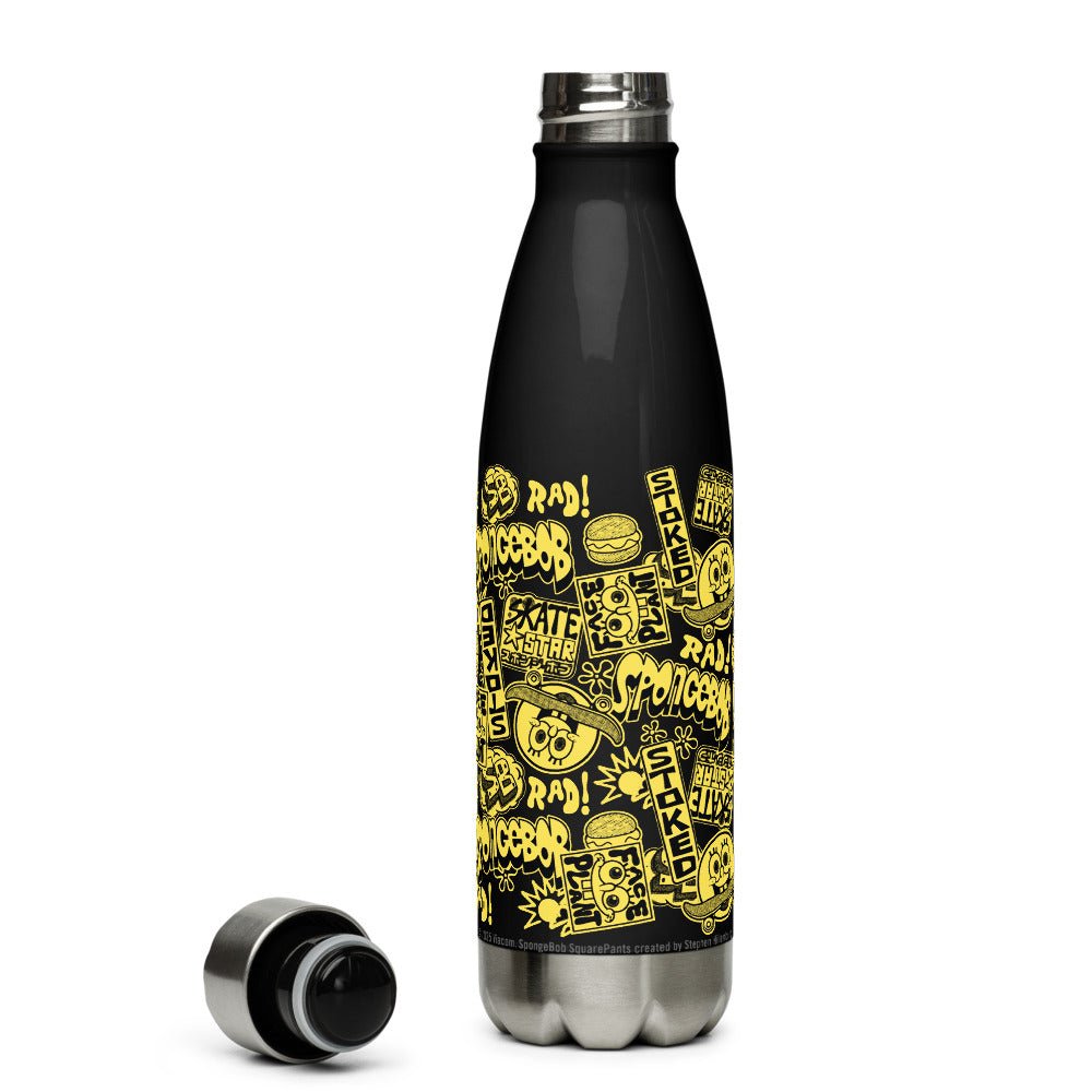 SpongeBob SquarePants SK8 Pattern Water Bottle - Paramount Shop