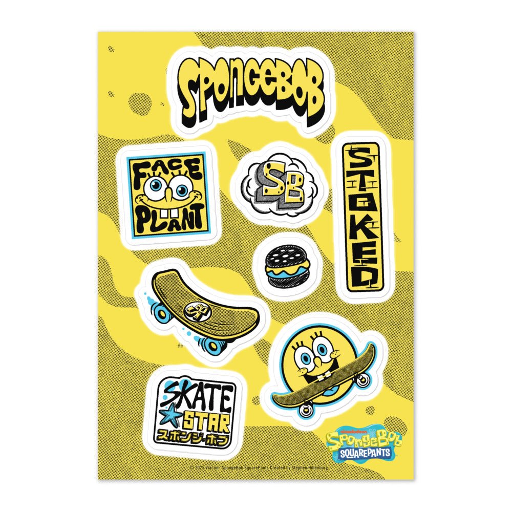 SpongeBob SquarePants Sk8 Sticker Sheet - Paramount Shop