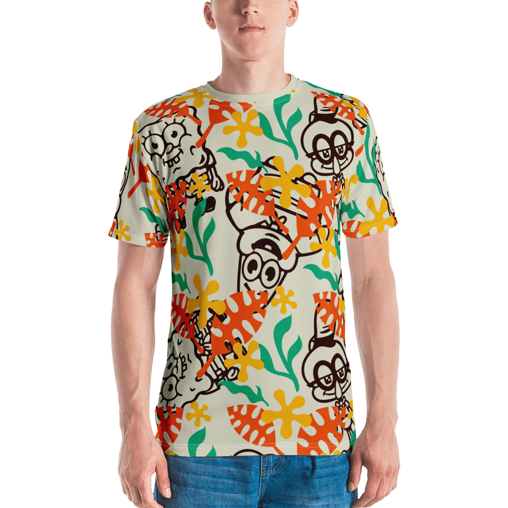 SpongeBob SquarePants Sponge on the Run Camp Coral Floral Unisex Short Sleeve T - Shirt - Paramount Shop