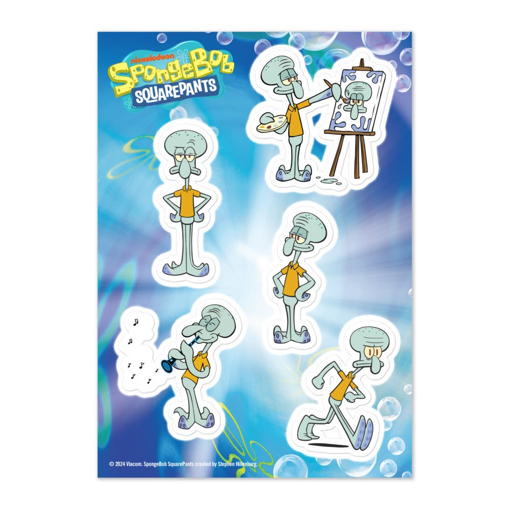 SpongeBob SquarePants Squidward Sticker Sheet - Paramount Shop