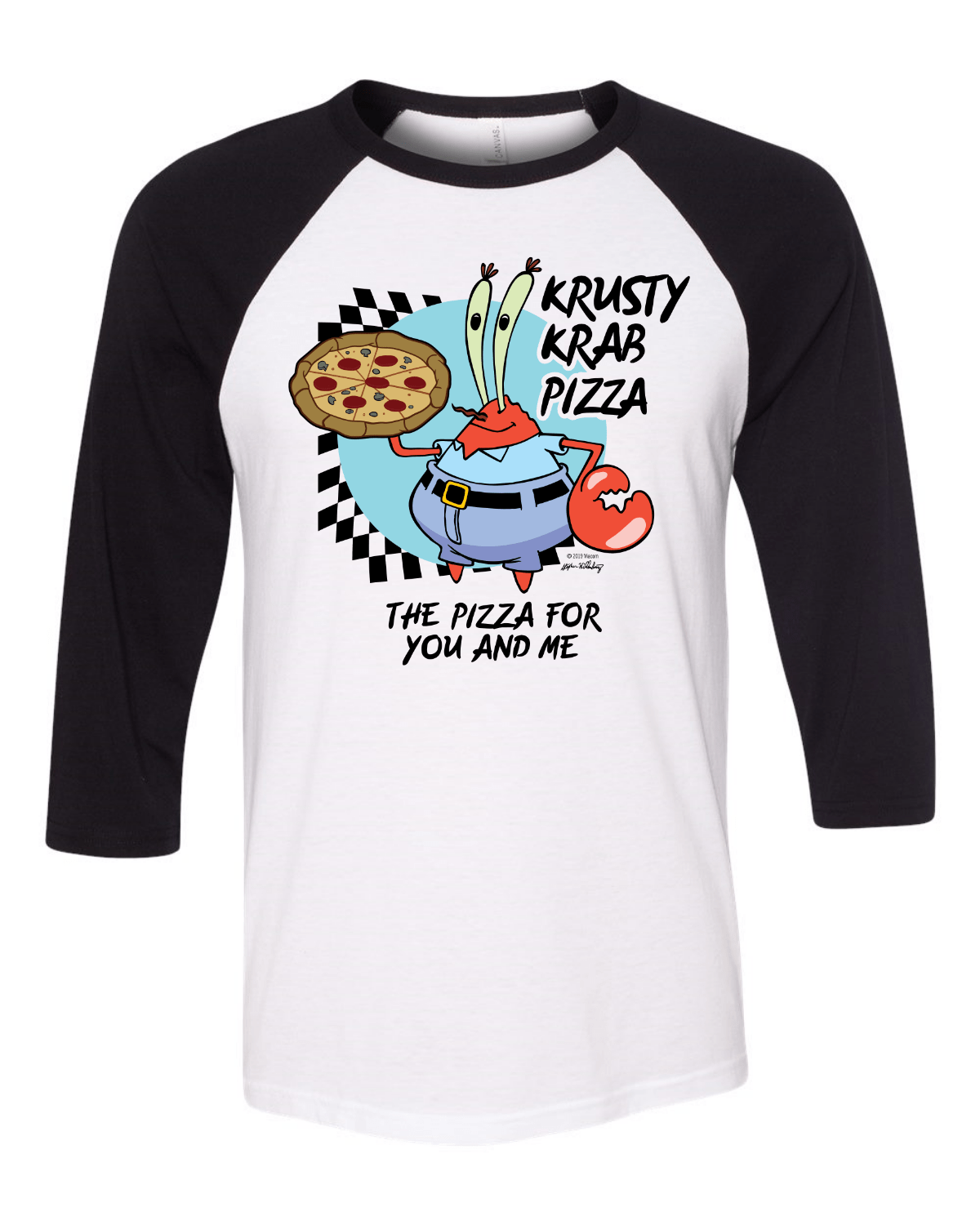 SpongeBob SquarePants The Krusty Krab Pizza Raglan Sleeve Baseball T - Shirt - Paramount Shop