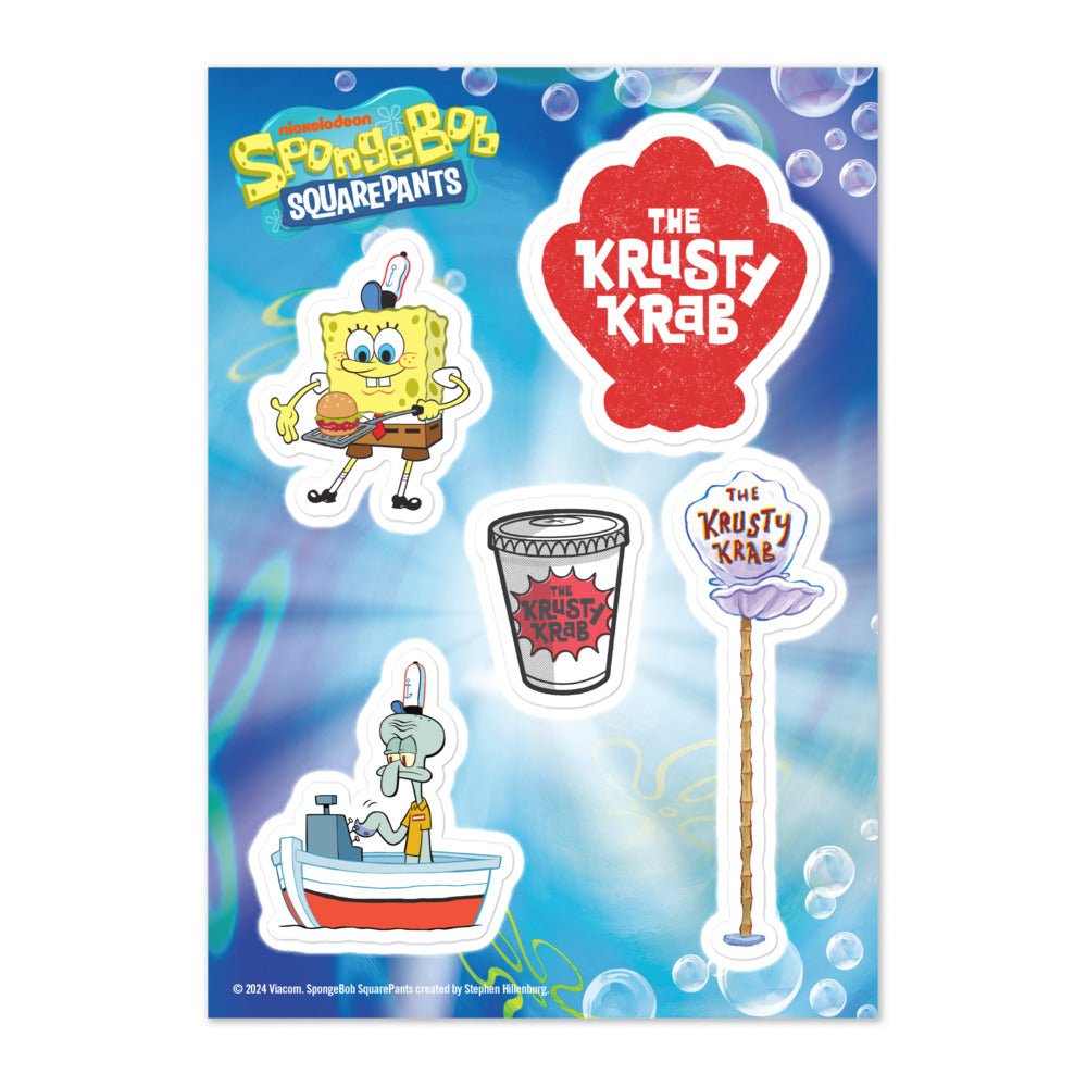 SpongeBob SquarePants The Krusty Krabs Sticker Sheet – Paramount Shop