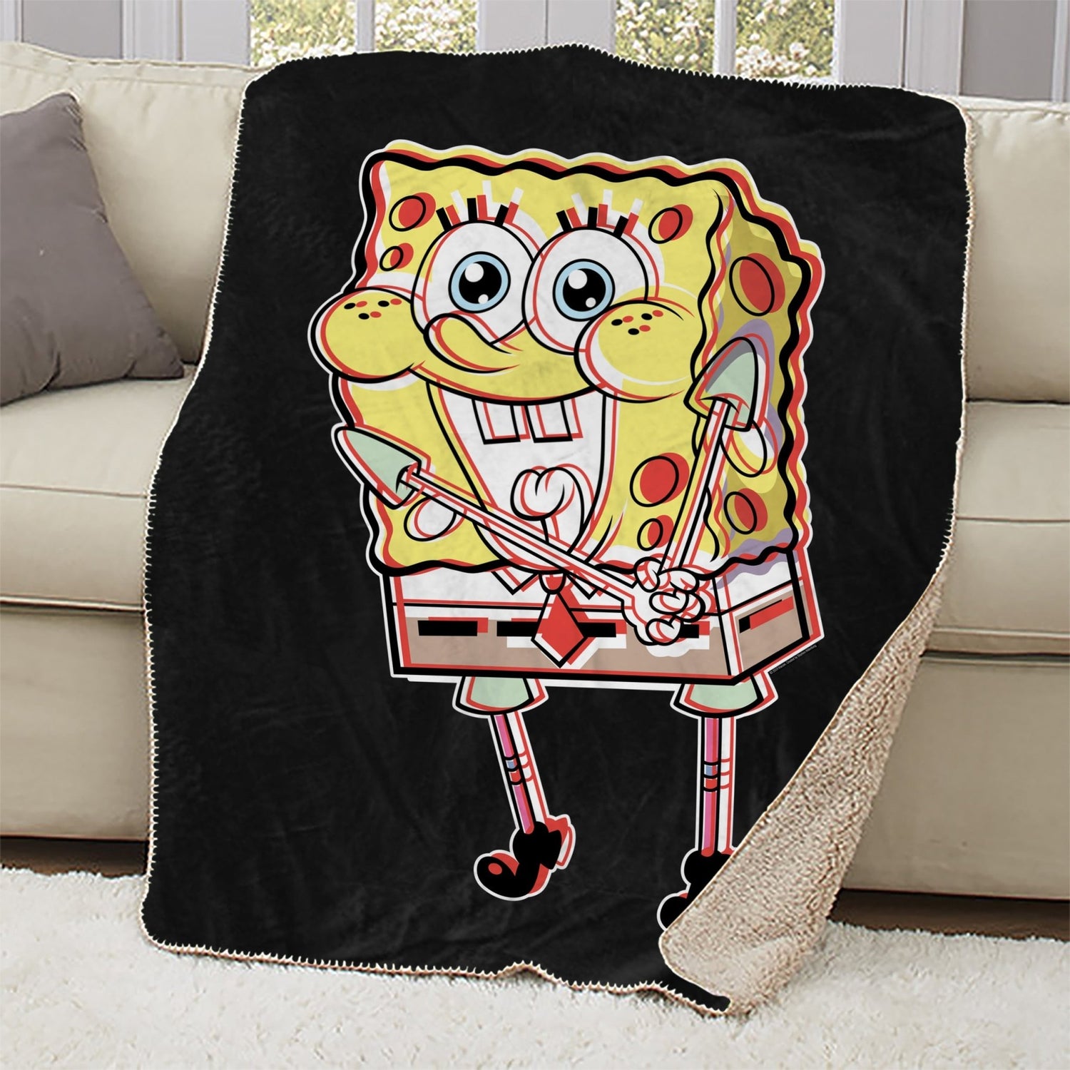 SpongeBob SquarePants Thrilled Sherpa Blanket - Paramount Shop